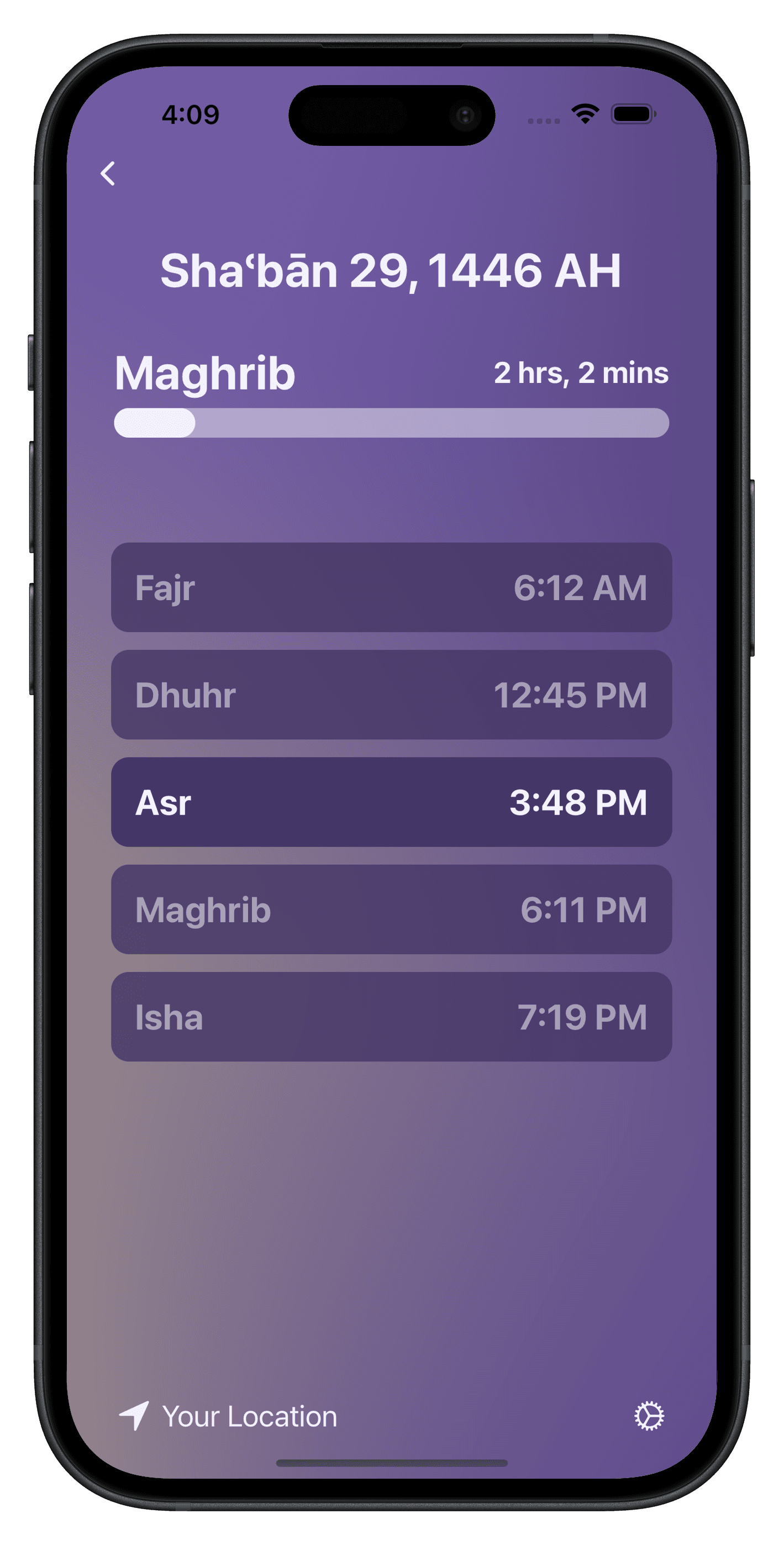 Prayer Times Feature